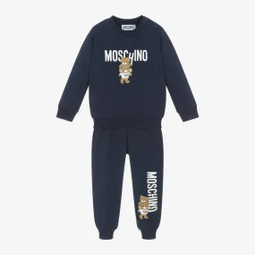 Navy Blue Cotton Teddy Bear Tracksuit