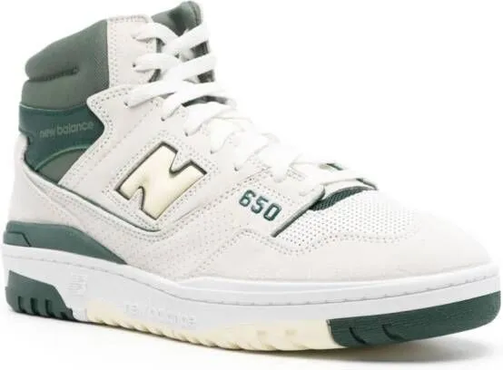 New Balance 650 high-top leather sneakers White