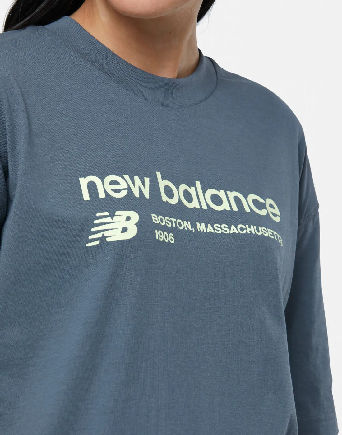 New Balance Womens Linear Heritage Graphic T-Shirt