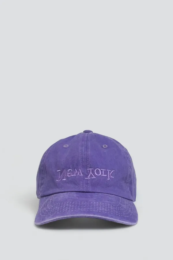 New York Embroidered Hat - Washed Purple