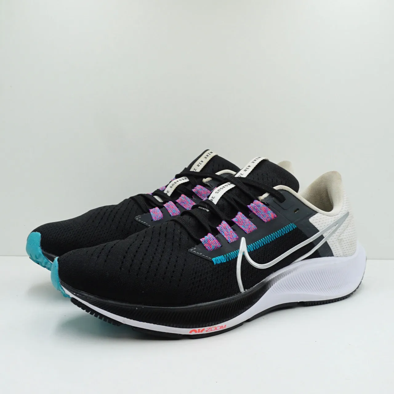 Nike Air Zoom Pegasus 38 Black White Chlorine Blue