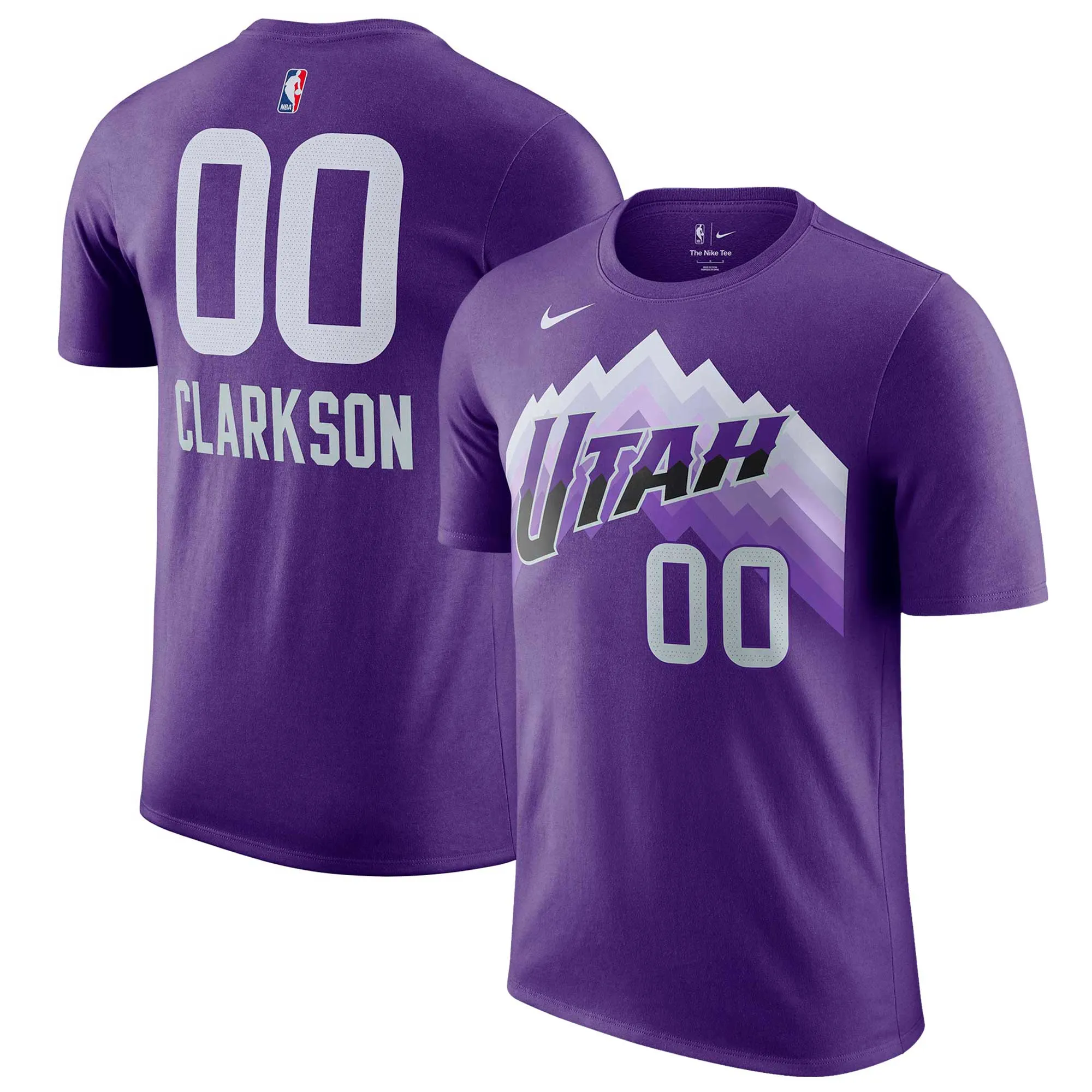 Nike Jordan Clarkson Utah Jazz Purple 2023/24 City Edition Name & Number T-Shirt