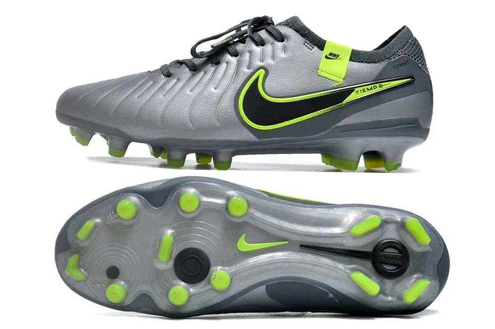 Nike Tiempo Legend 10 Elite FG Chrome R9 Concept - Chrome Grey/Green/Black