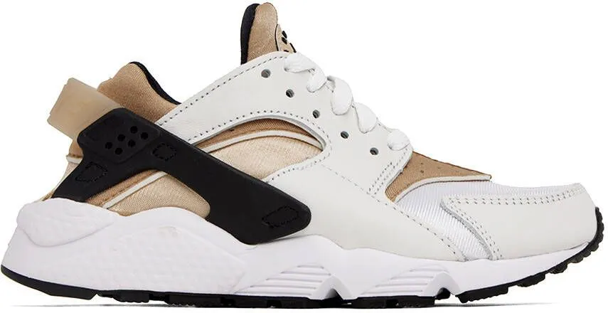 Nike White & Beige Air Huarache Sneakers