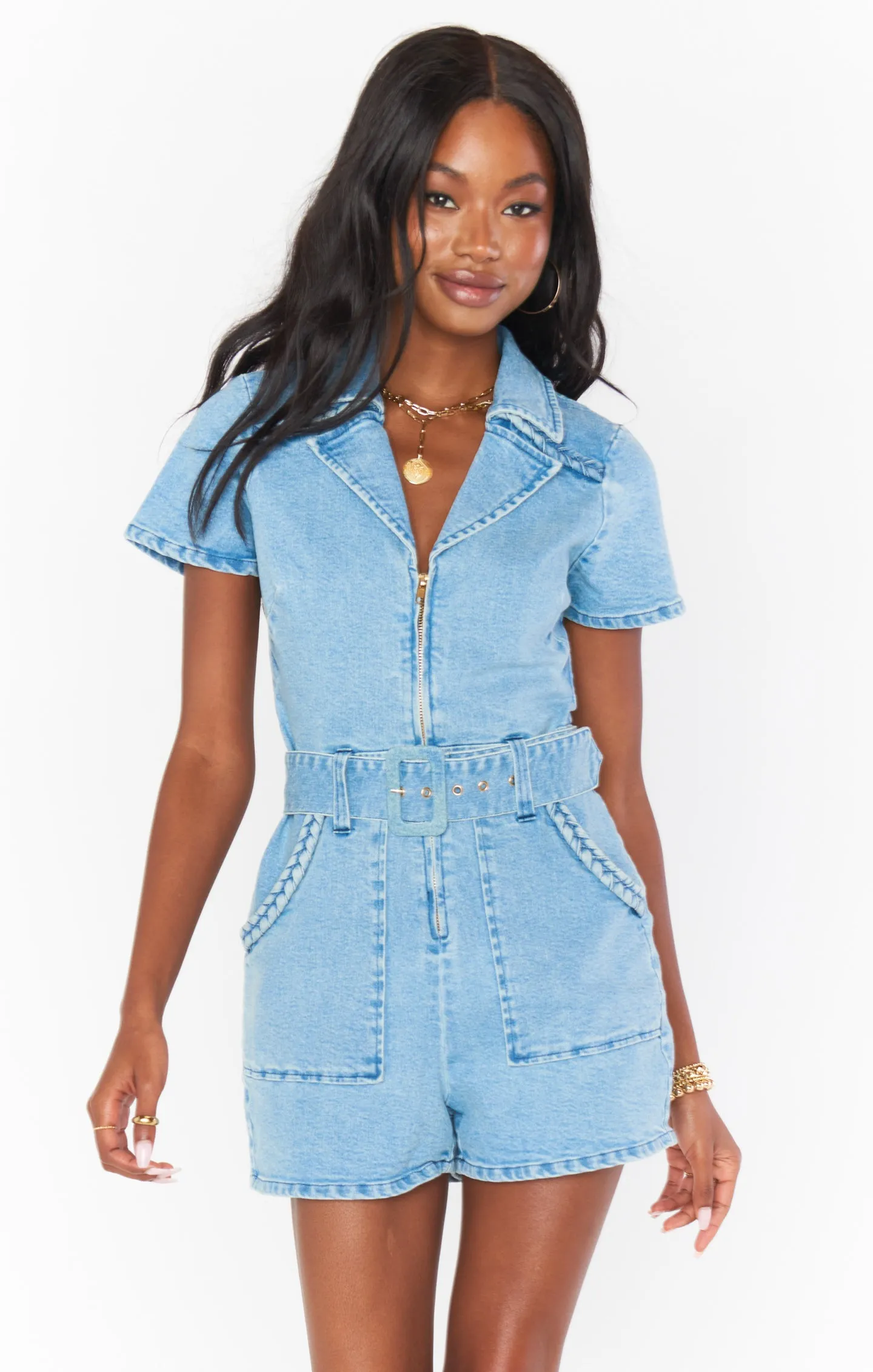 Outlaw Romper ~ Light Tide