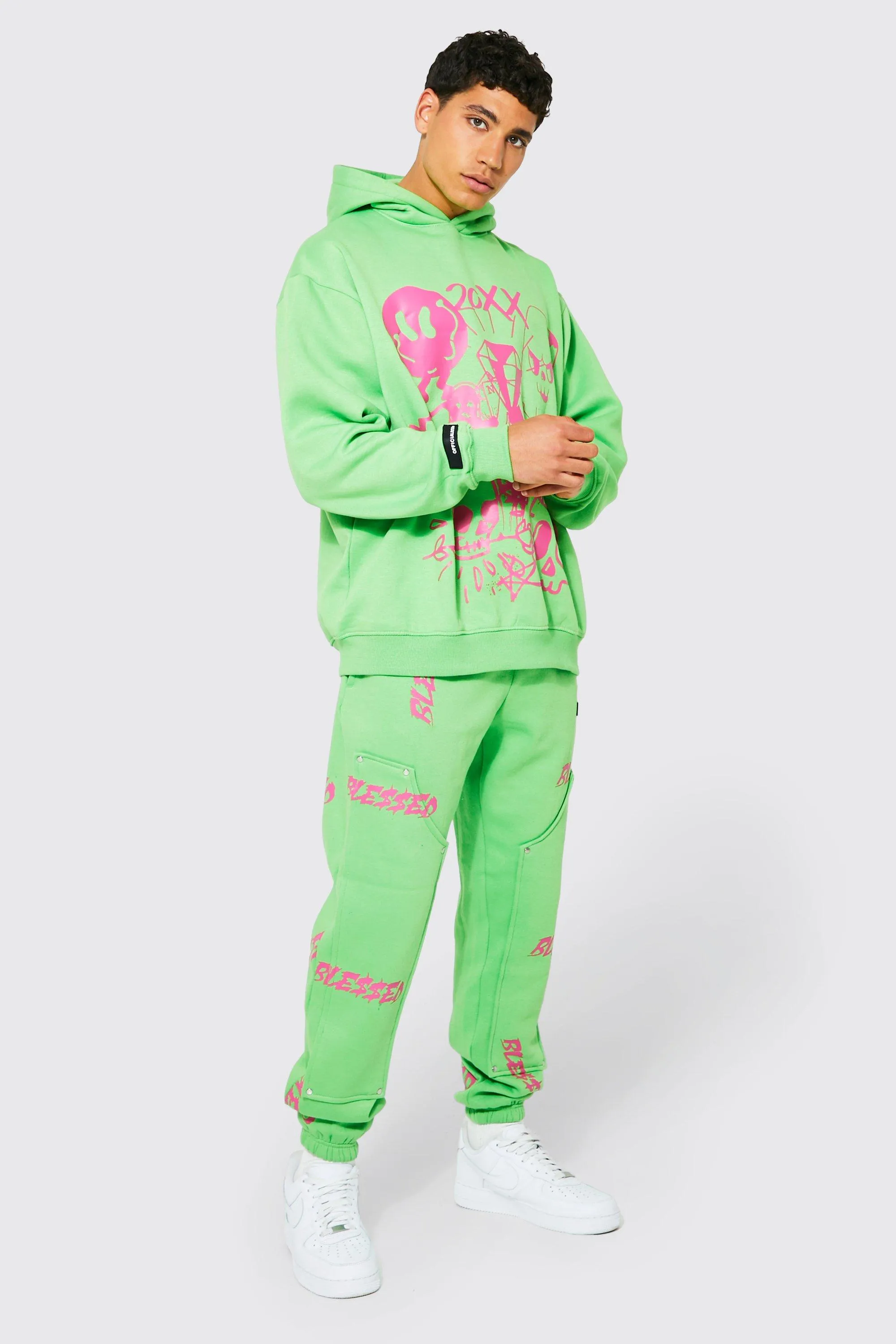 Oversized Graffiti Worker Panel Tracksuit