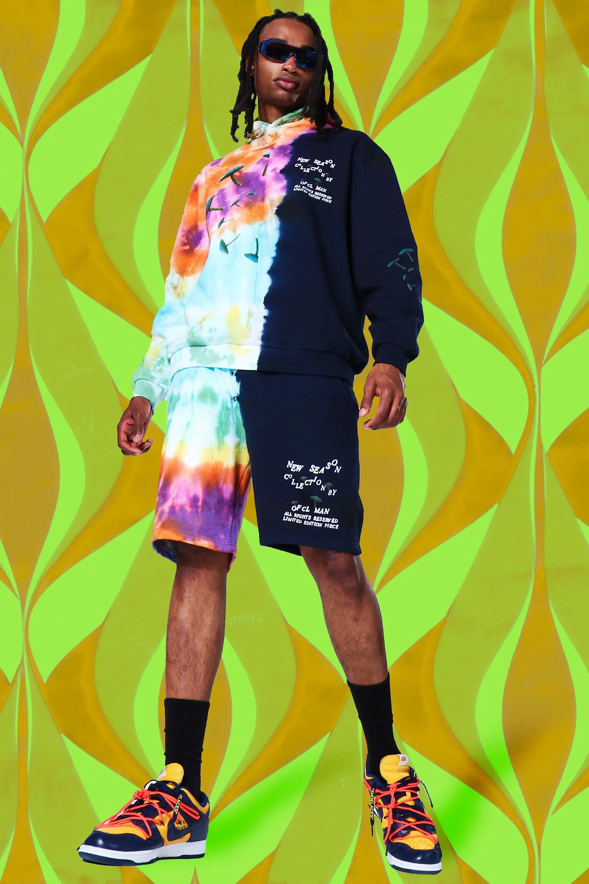 Oversized Ofcl Man Tie Dye Short Tracksuit | boohooMAN UK