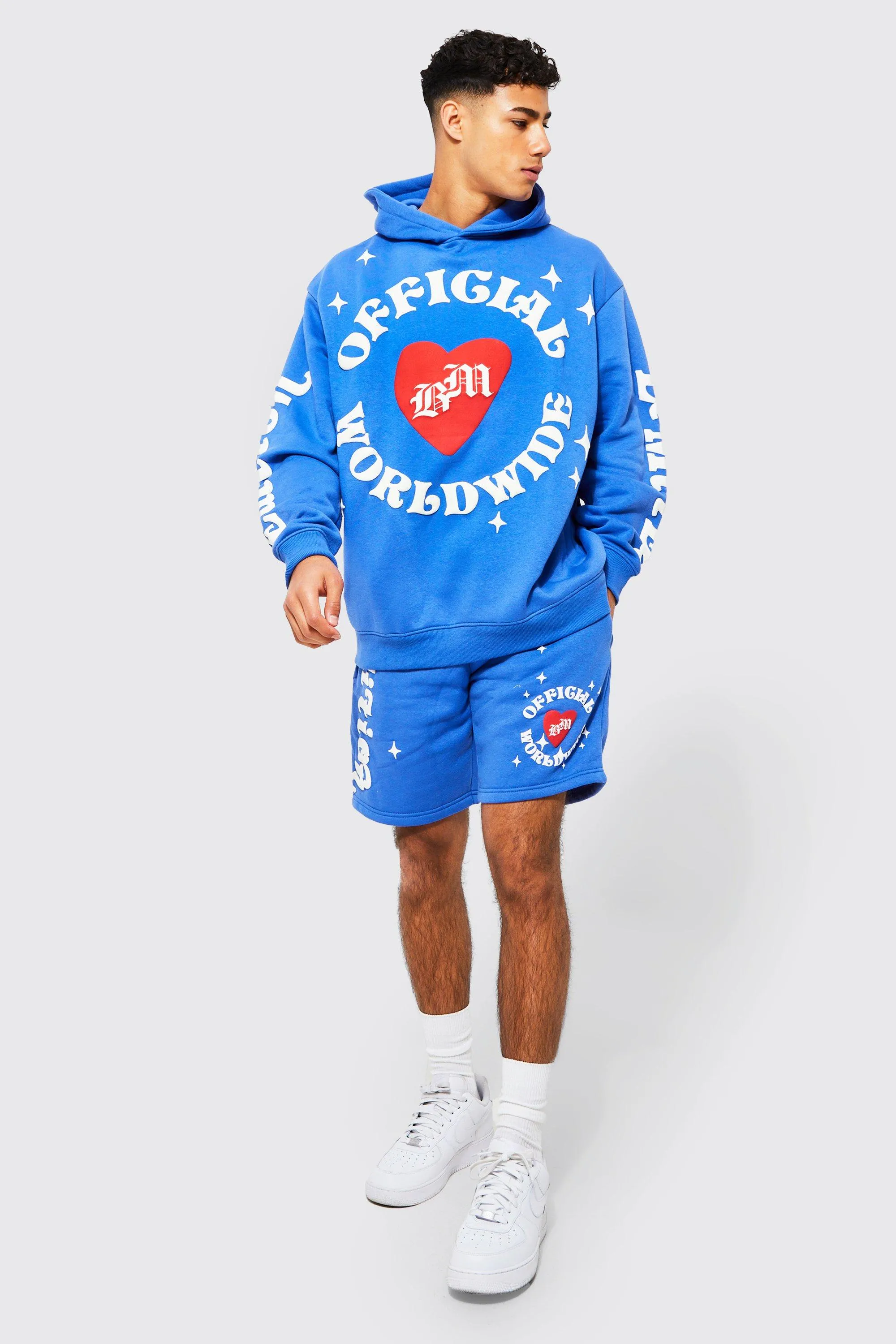 Oversized Official Worldwide Short Tracksuit | boohooMAN UK