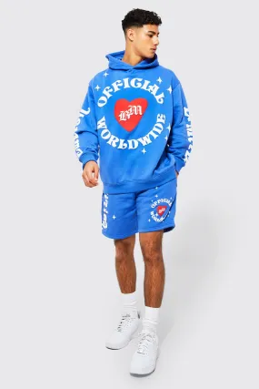 Oversized Official Worldwide Short Tracksuit | boohooMAN UK