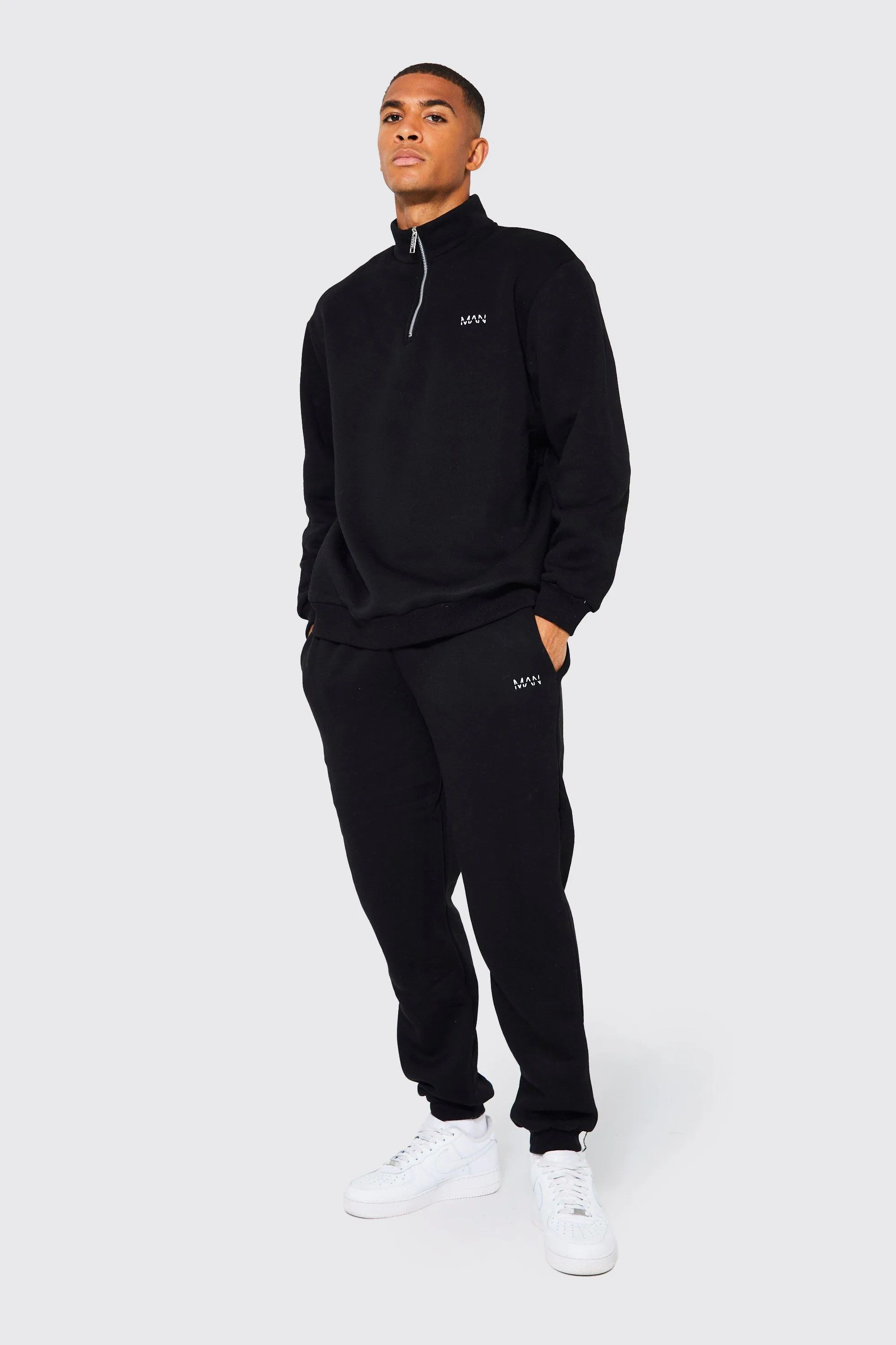 Oversized Original Man Half Zip Tracksuit | boohooMAN UK