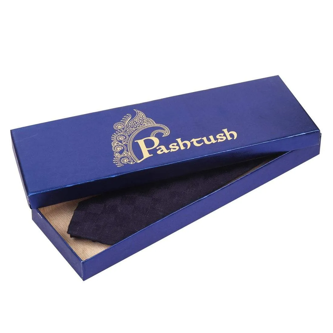 Pashtush Mens  Checks Necktie , Free Size, Oxford Navy