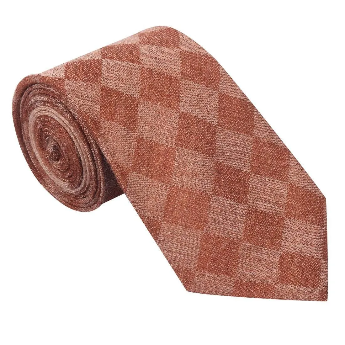 Pashtush Mens  Necktie, Checkered Design, Free Size, Bruges Brown