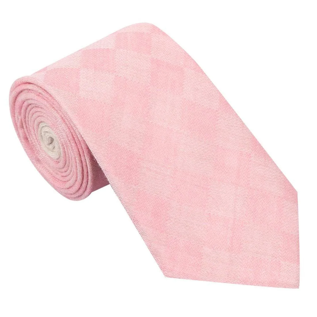 Pashtush Mens  Necktie, Checkered Design, Free Size, Debonair Pink