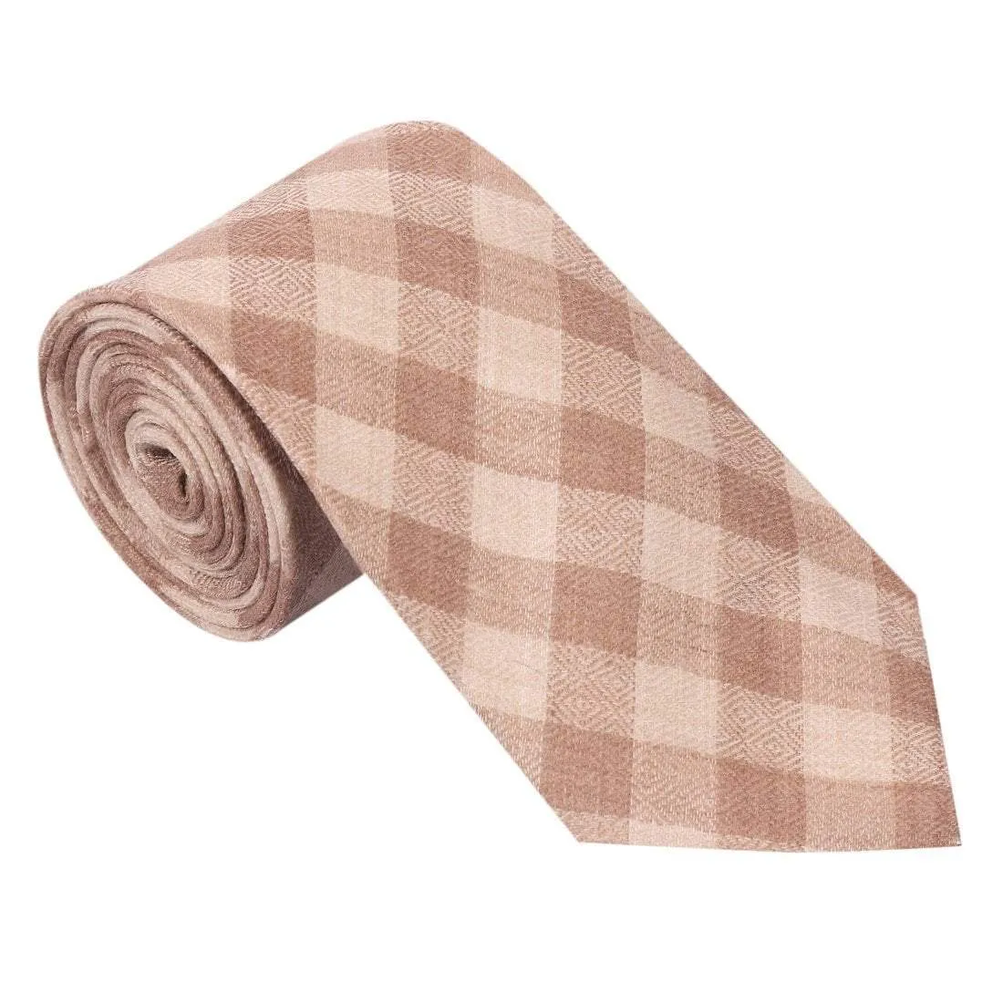 Pashtush Mens  Necktie, Soft And Luxurious, Checkered Design, Free Size, Cairo Beige