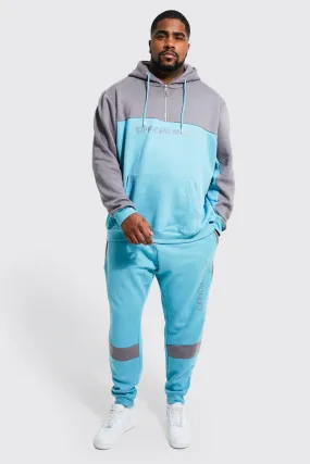 Plus 1/4 Zip Ofcl Man Colour Block Tracksuit