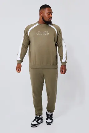 Plus Man Colour Block Sweat Tracksuit