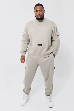 Plus Man Sweatshirt Cargo Tracksuit