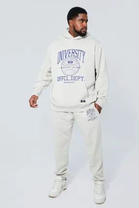 Plus Varsity Badge Graphic Hooded Tracksuit