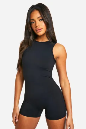 Premium Sculpt Short Sleeve Unitard Romper