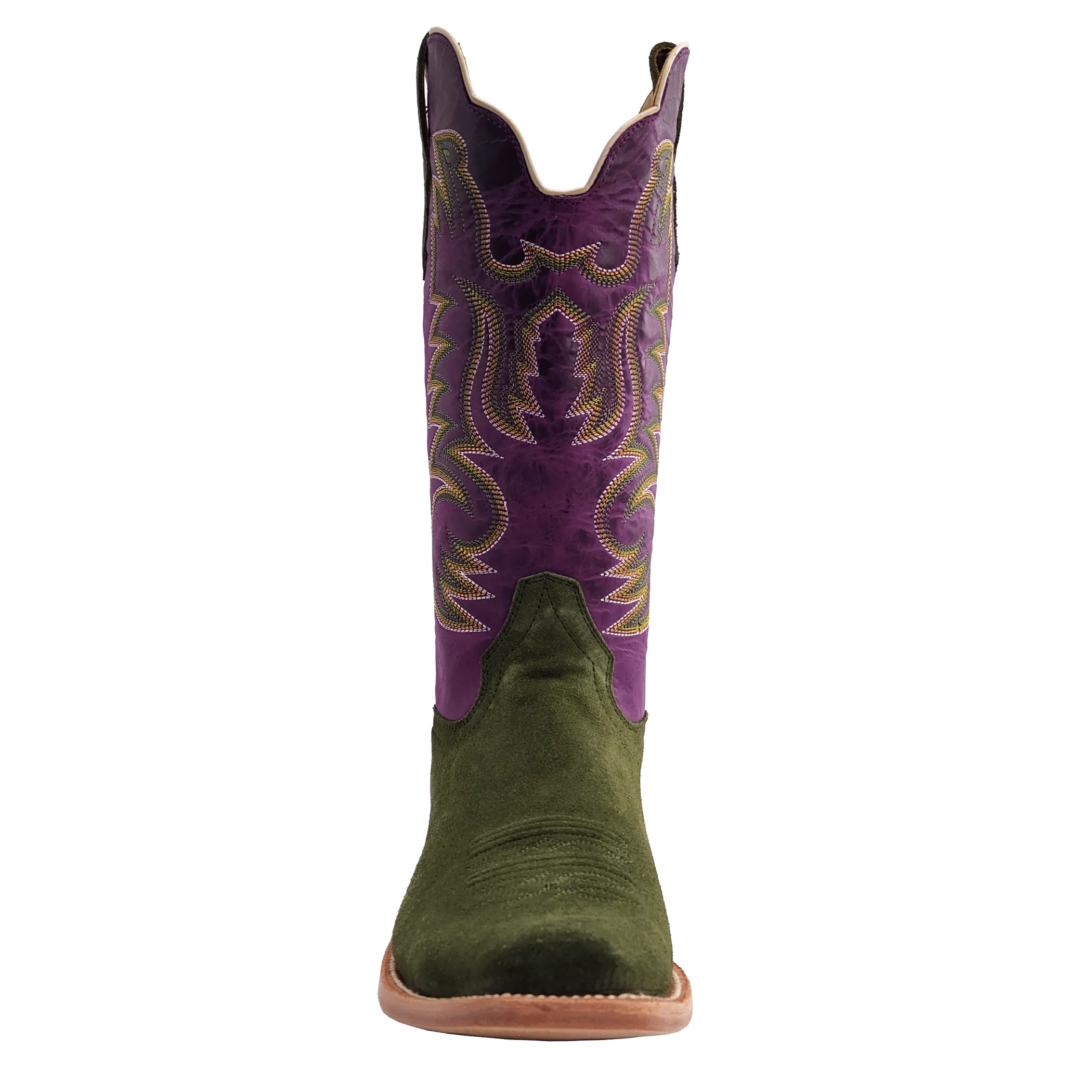 R. Watson Men’s Forest Green Rough Out Electric Purple Cowhide Boot