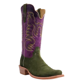 R. Watson Men’s Forest Green Rough Out Electric Purple Cowhide Boot