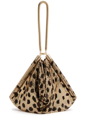 RABANNE Pocket leopard-print chainmail shoulder bag  -                         -                     -                