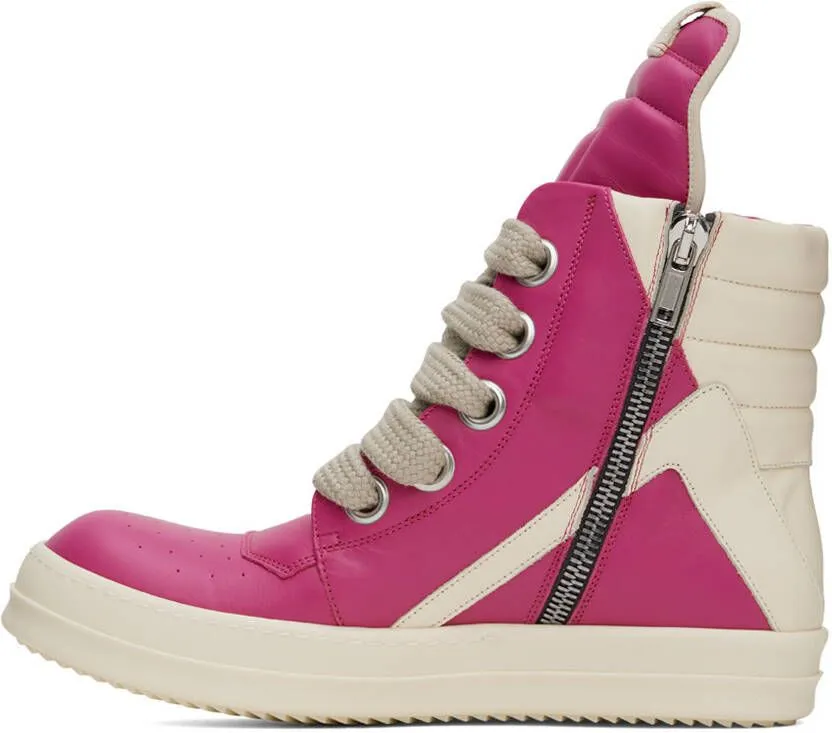 Rick Owens Pink Geobasket Sneakers