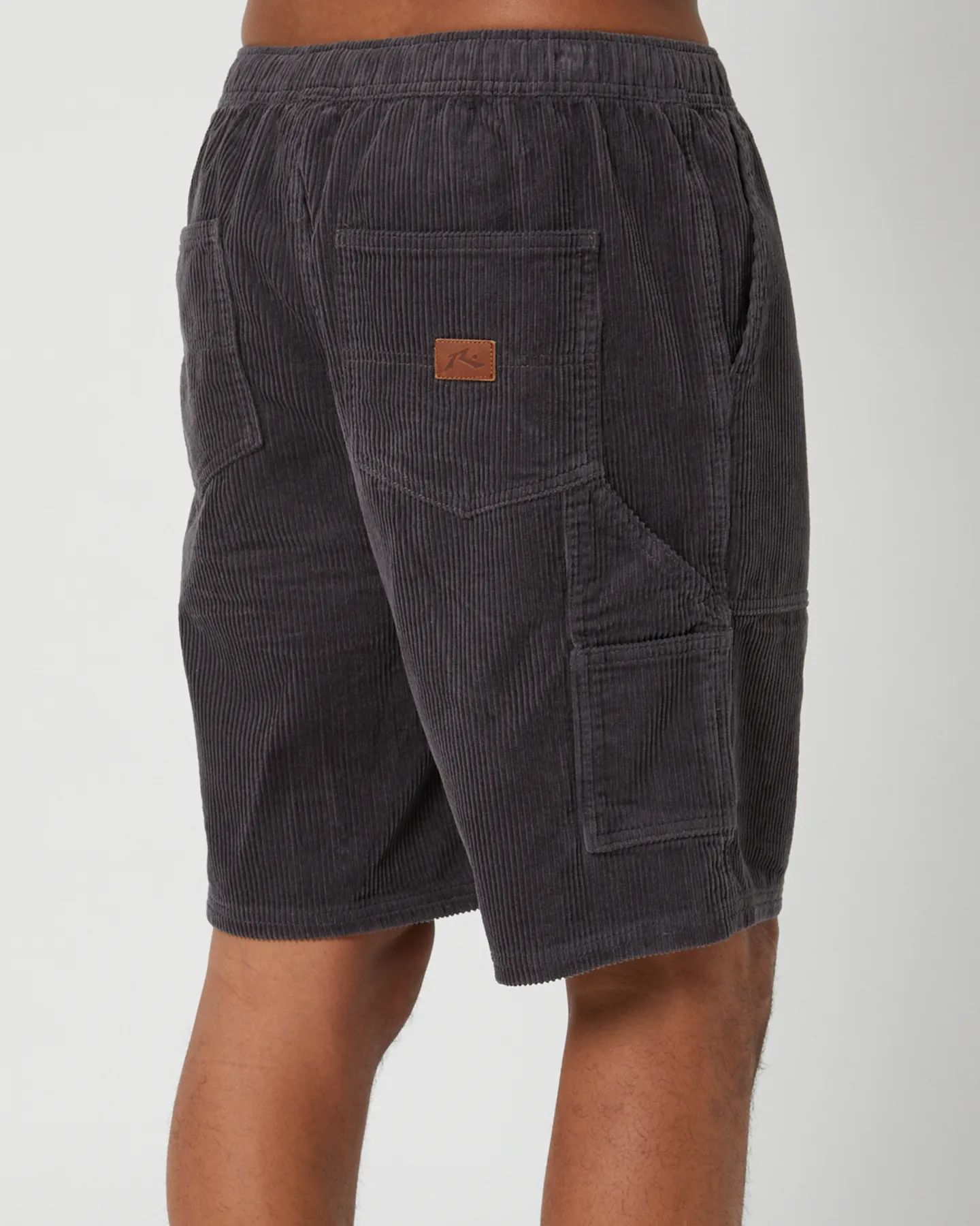 Rusty 8 Wale 20 Workwear Elastic Short - Coal | SurfStitch