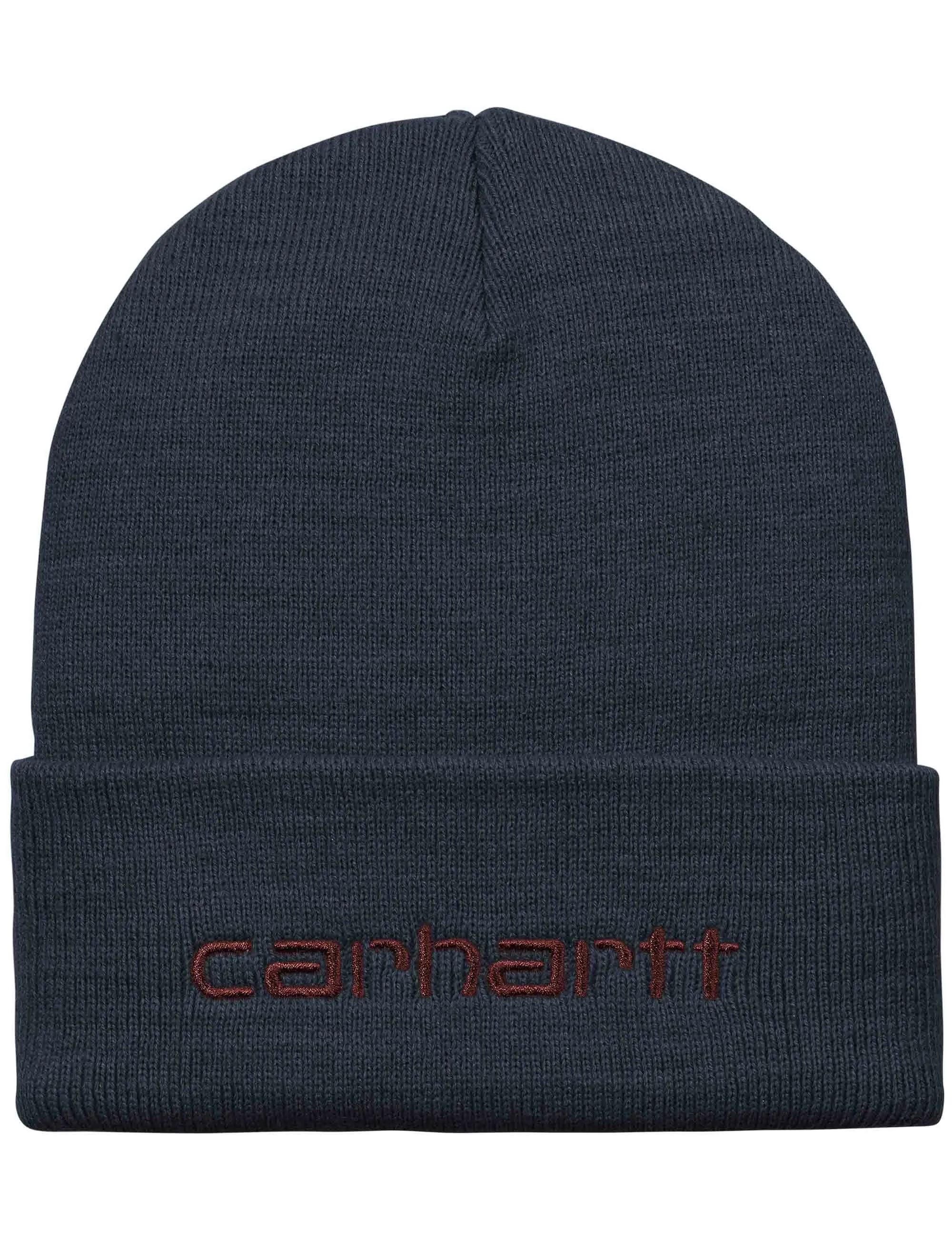 Script Beanie Hat - Air Force Blue/Malbec