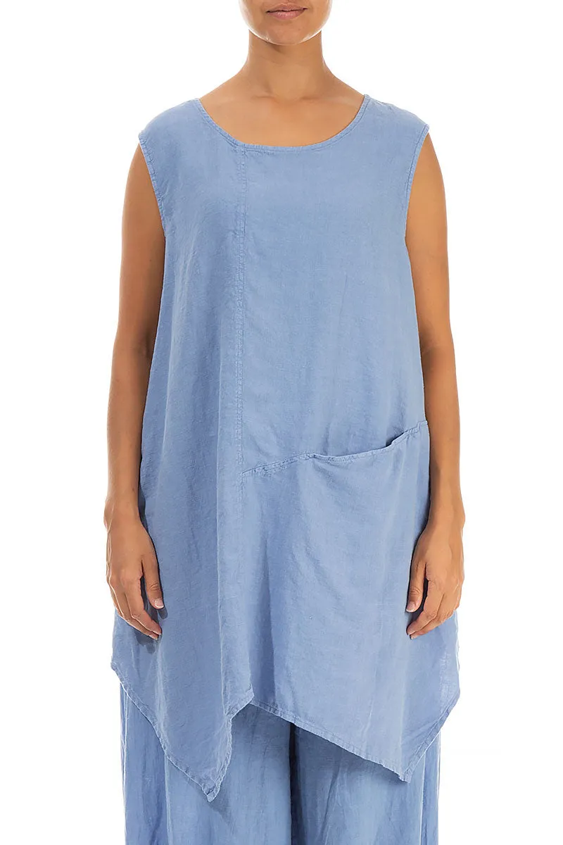 Sleeveless Light Blue Linen Tunic