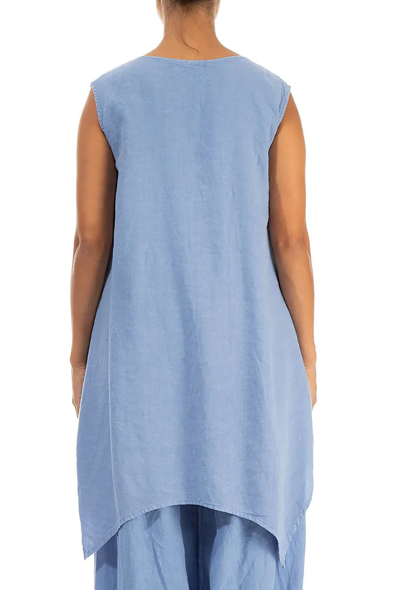 Sleeveless Light Blue Linen Tunic