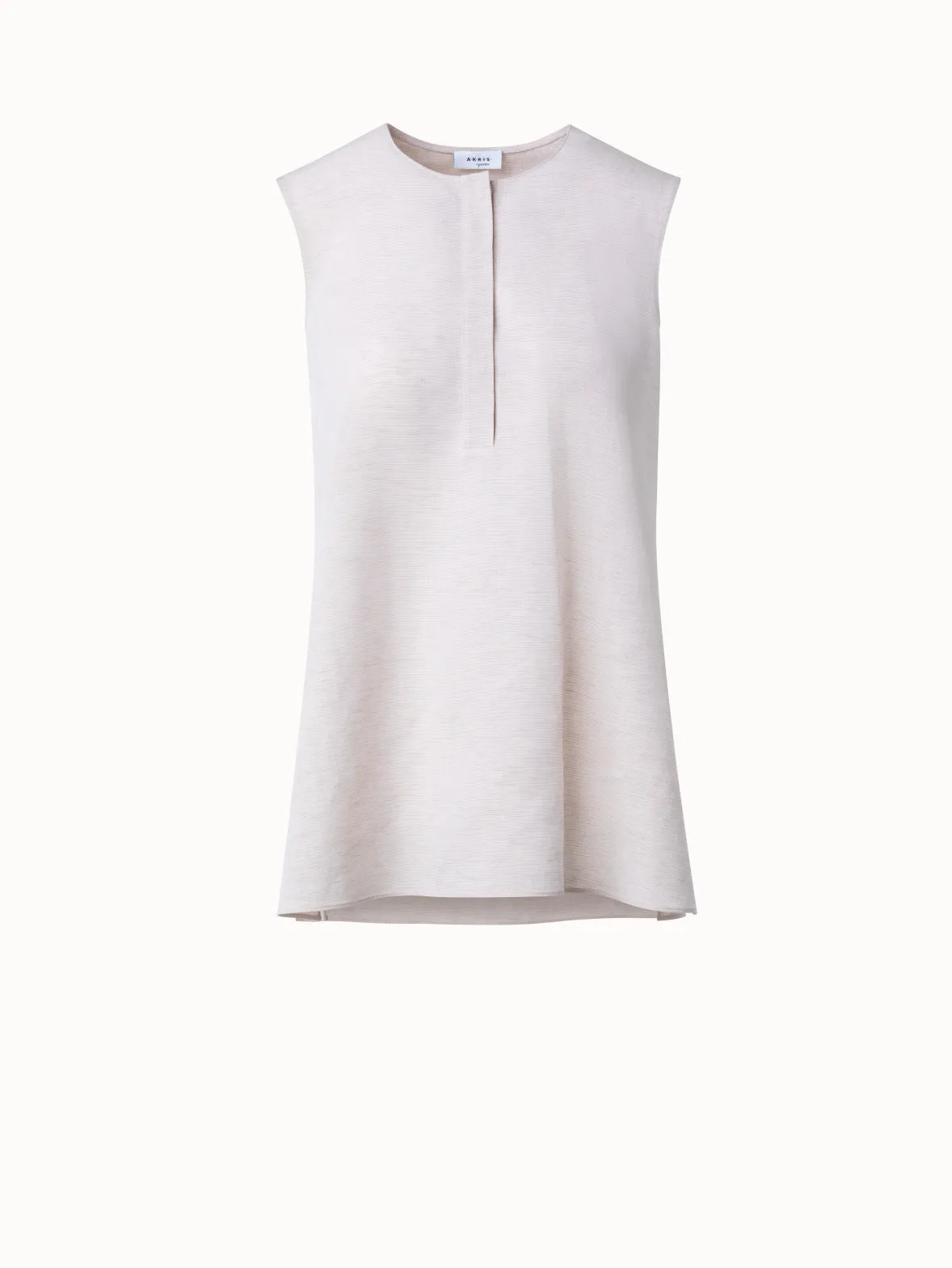 Sleevless Tunic Blouse in Stretch Linen