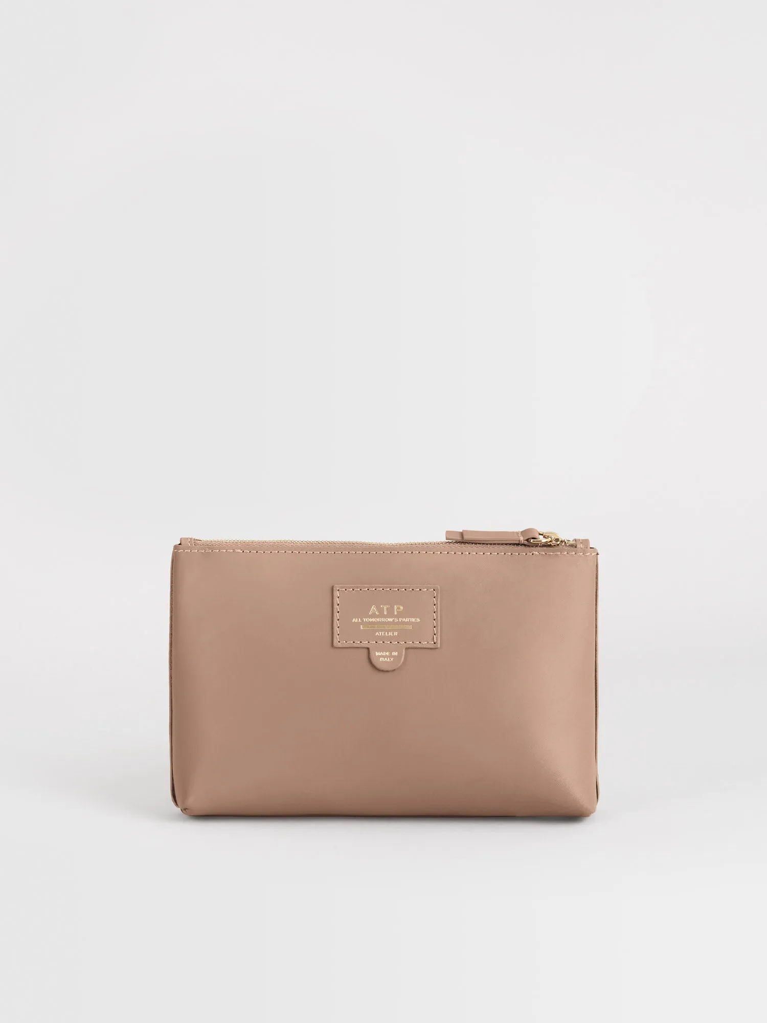 Solaio Hazelnut Leather Beauty Bag