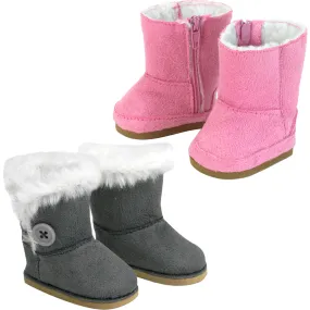 Sophia's by Teamson Kids 18 Doll Ewe Boot, Pink and Gray