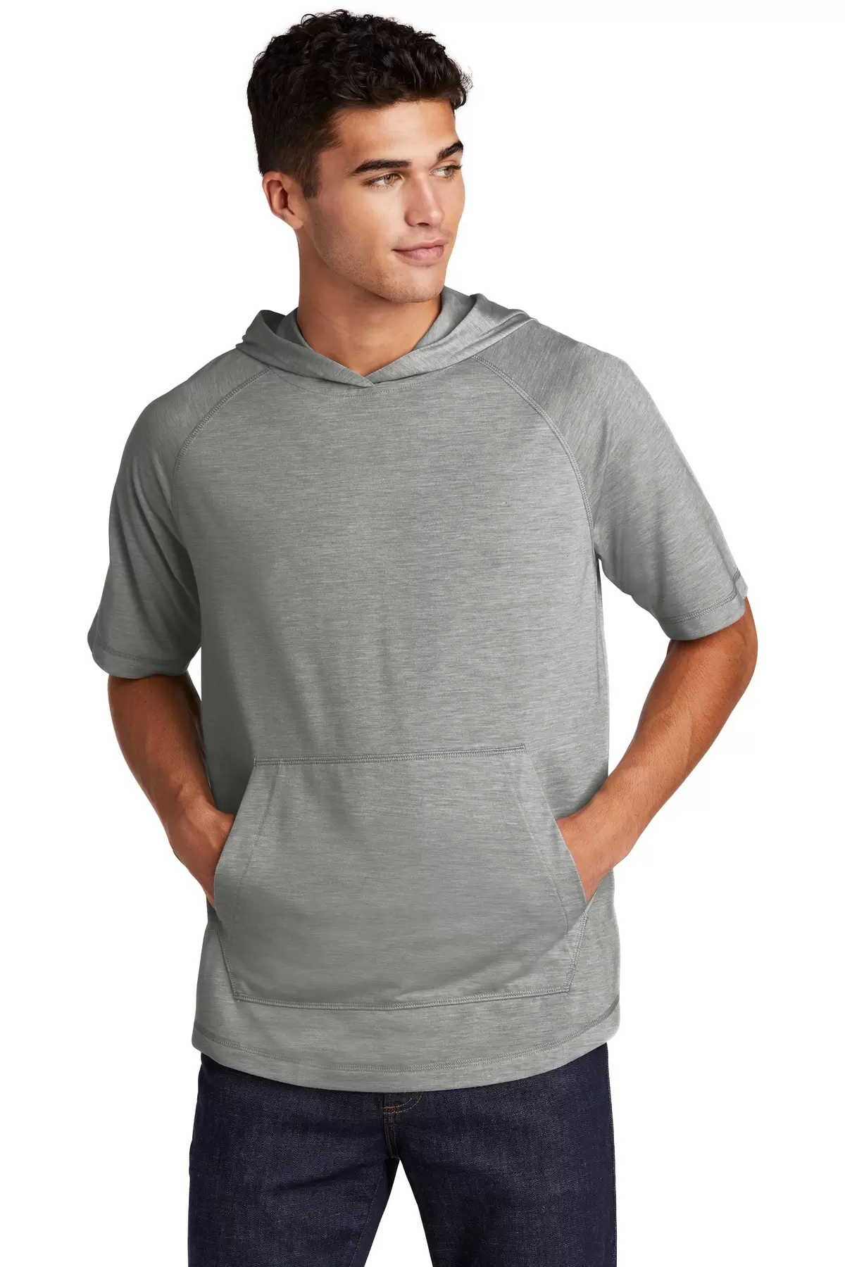 Sport Tek ST404 Sport-Tek    PosiCharge    Tri-Blend Wicking Short Sleeve Hoodie SKU: ST404