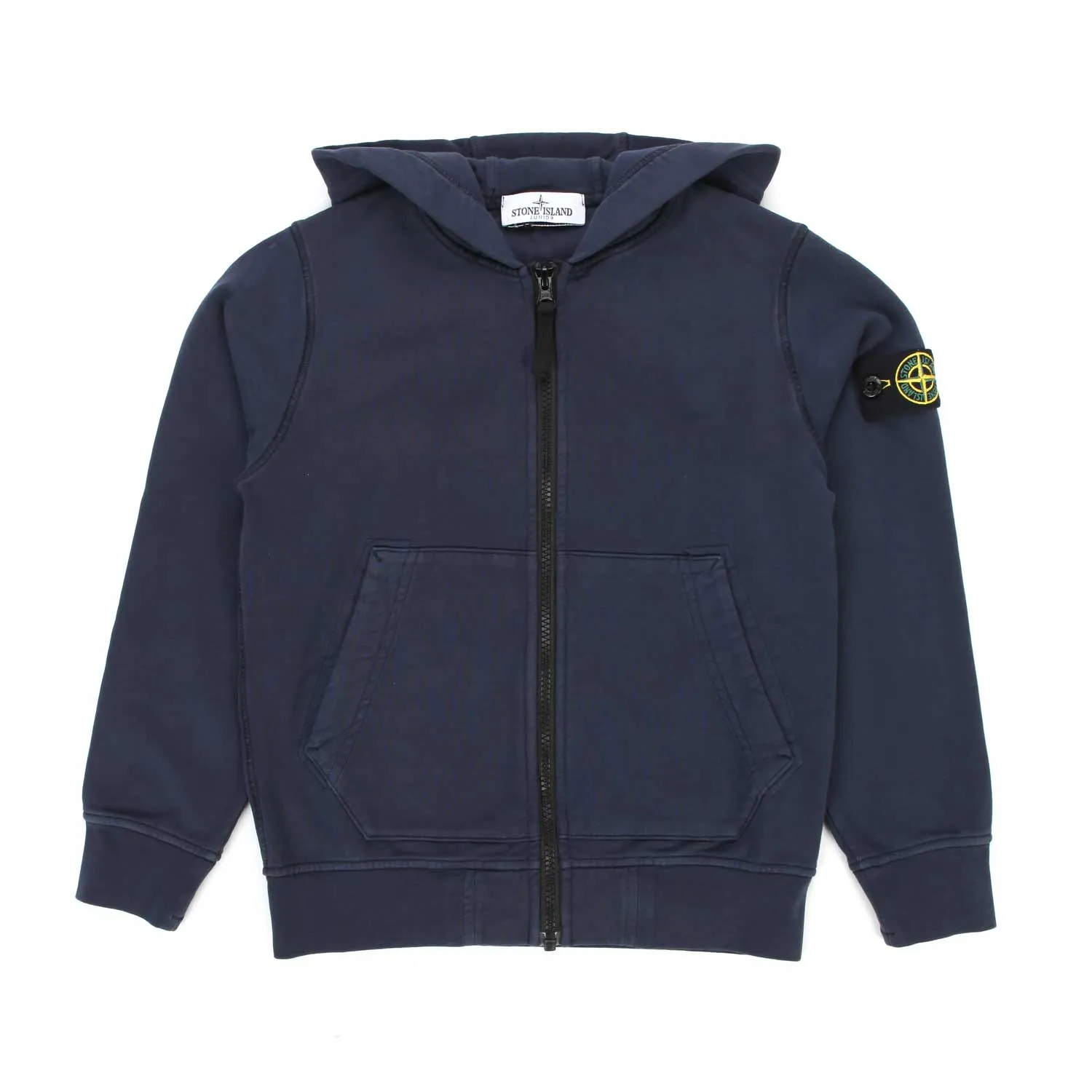 Stone Island Blue Hoodie Sweatshirt With Logo Patch For Child And Teen