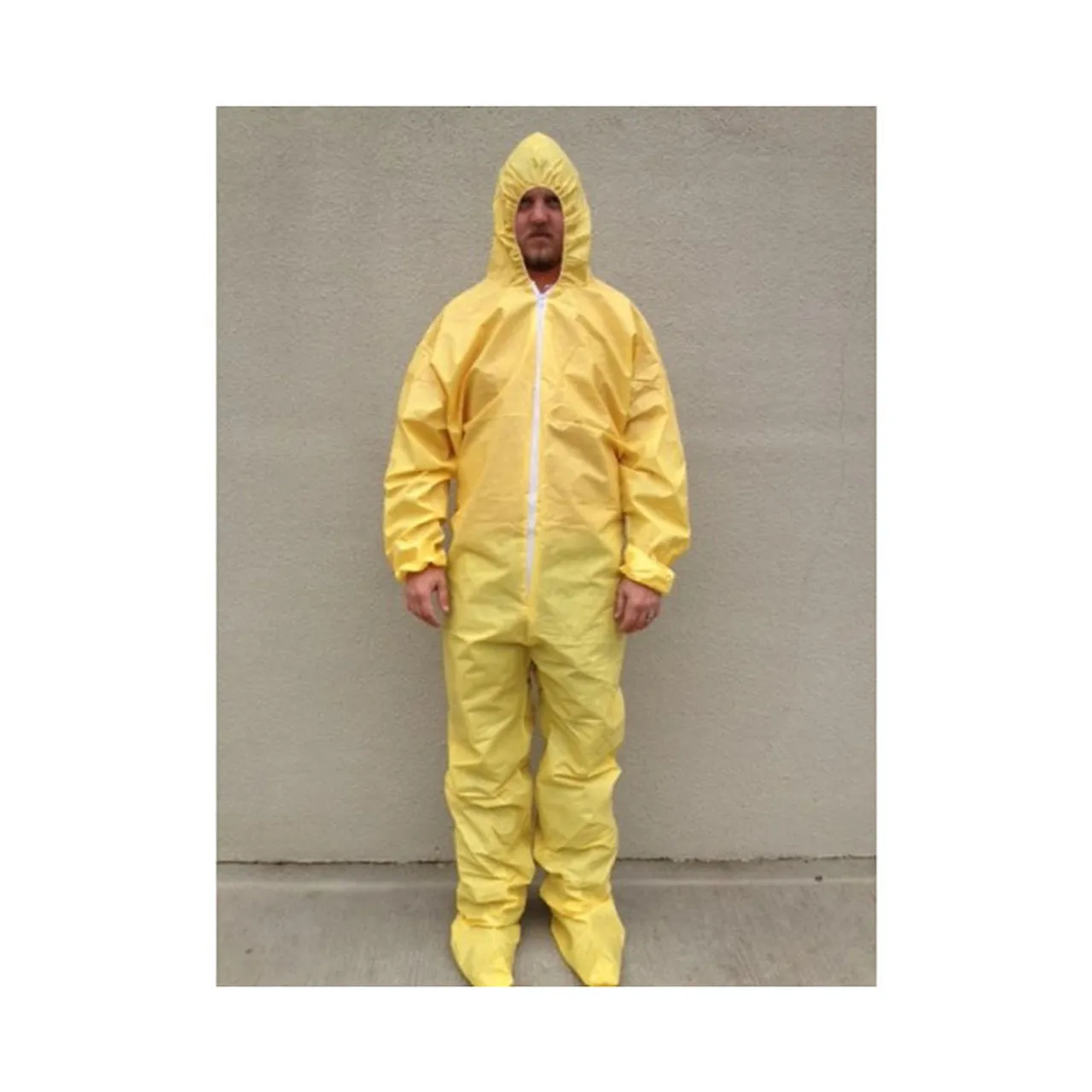 Sunrise SunShield Bound Seam Yellow Disposable Coveralls with Boot Cover S5414B - Case of 25