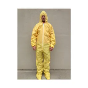 Sunrise SunShield Bound Seam Yellow Disposable Coveralls with Boot Cover S5414B - Case of 25