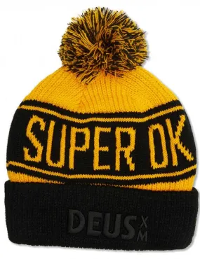 Super Ok Pom Beanie Hat - Black/Gold