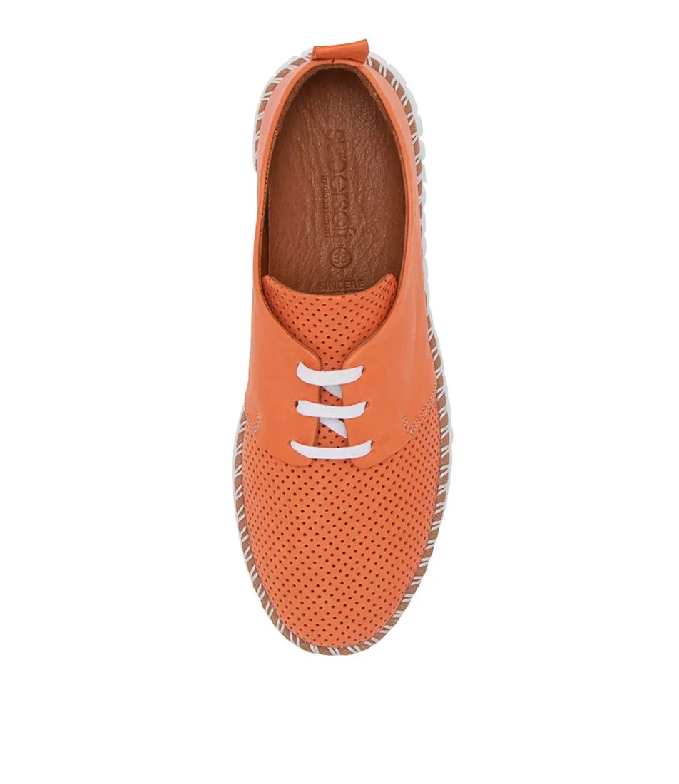 SUPERSOFT Sincere Bright Orange Tan Leather Sneakers