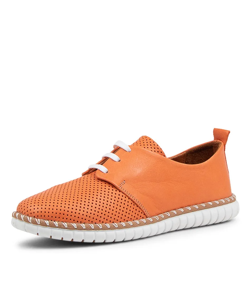 SUPERSOFT Sincere Bright Orange Tan Leather Sneakers