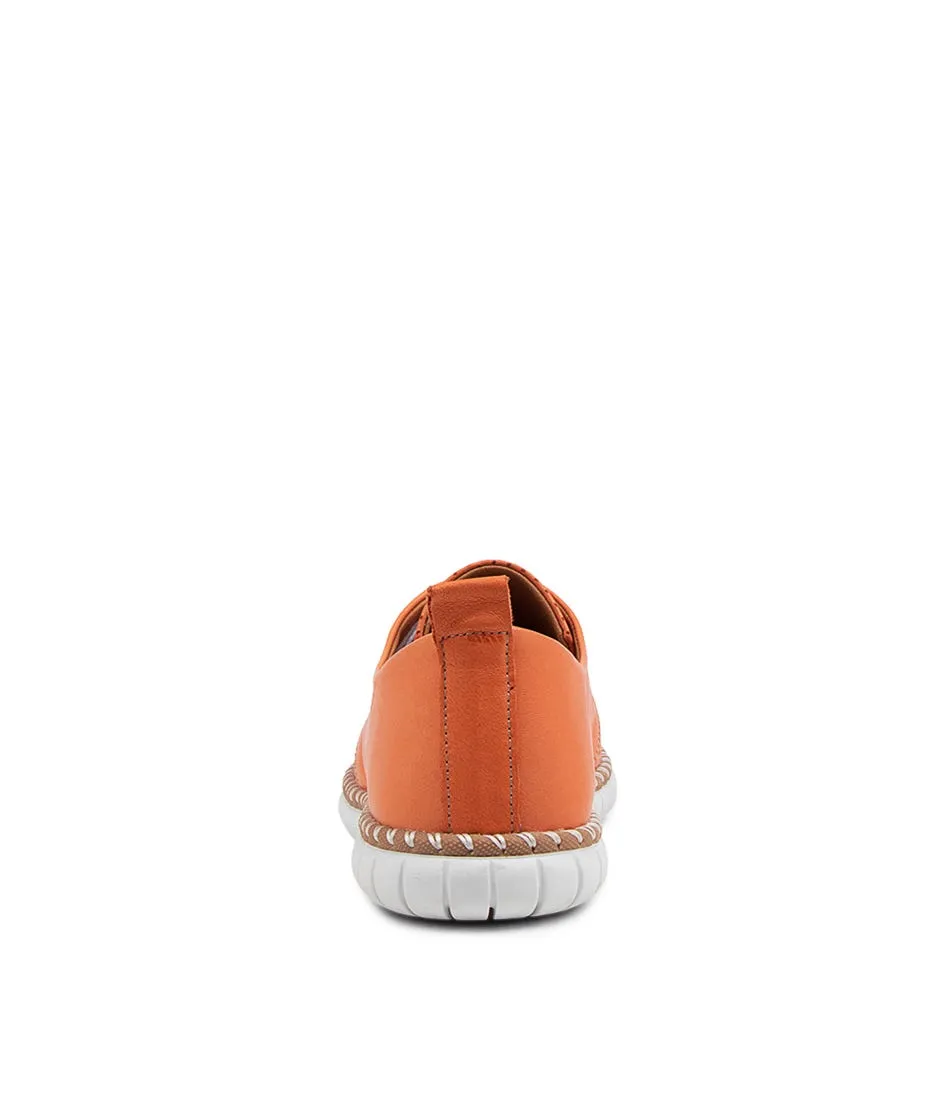 SUPERSOFT Sincere Bright Orange Tan Leather Sneakers