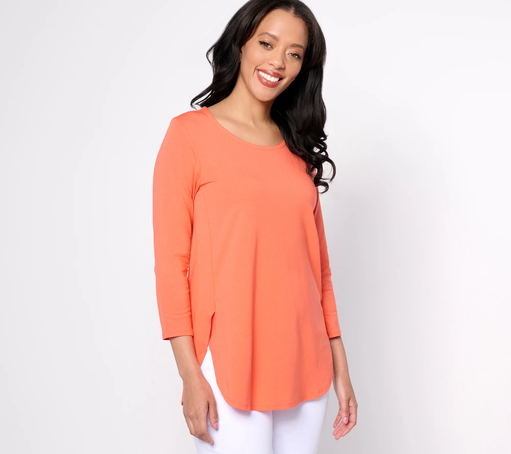 Susan Graver Weekend Essentials Petite Comfy Cotton Tunic