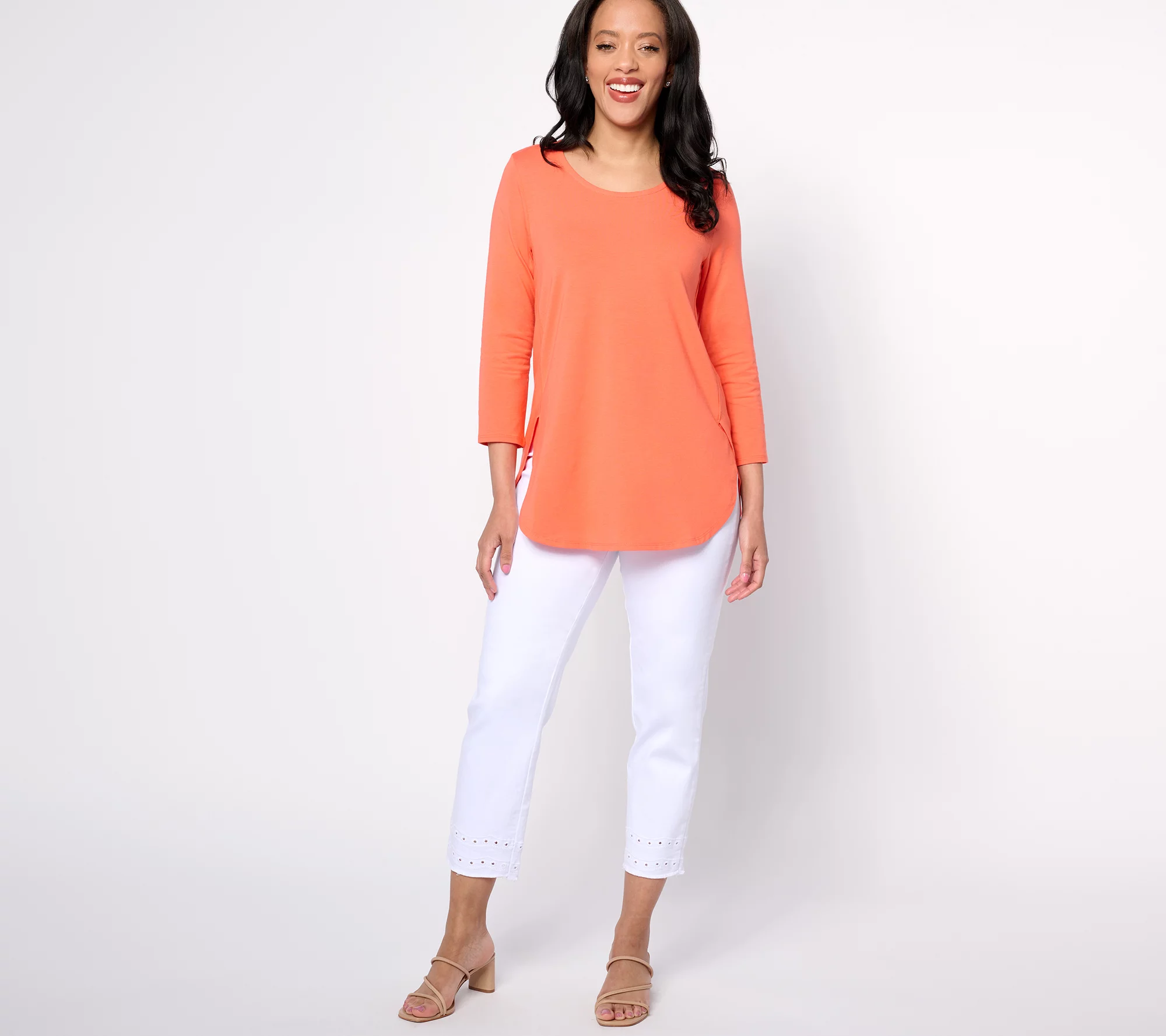 Susan Graver Weekend Essentials Petite Comfy Cotton Tunic