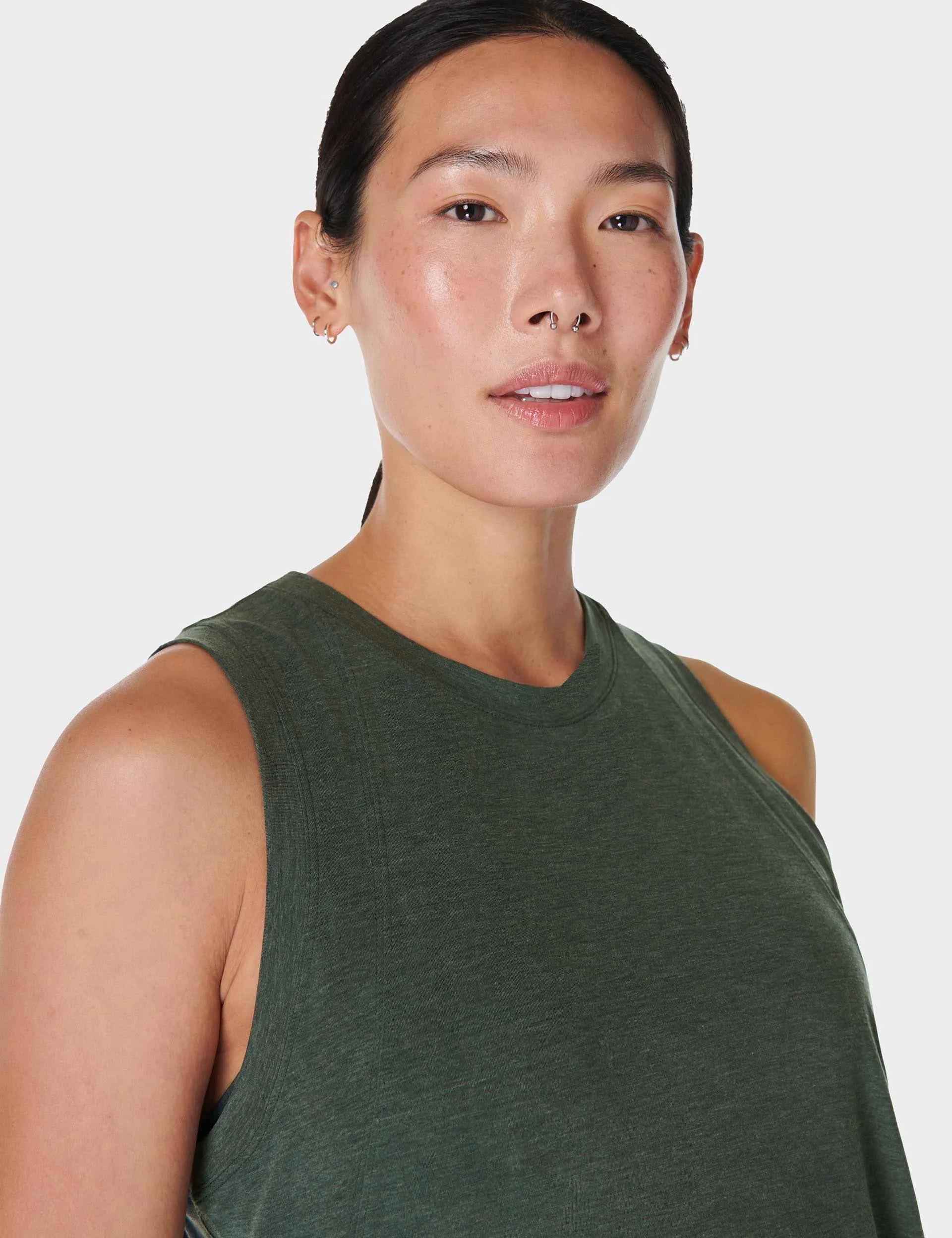 Sweaty Betty Soft Flow Studio Vest - Trek Green