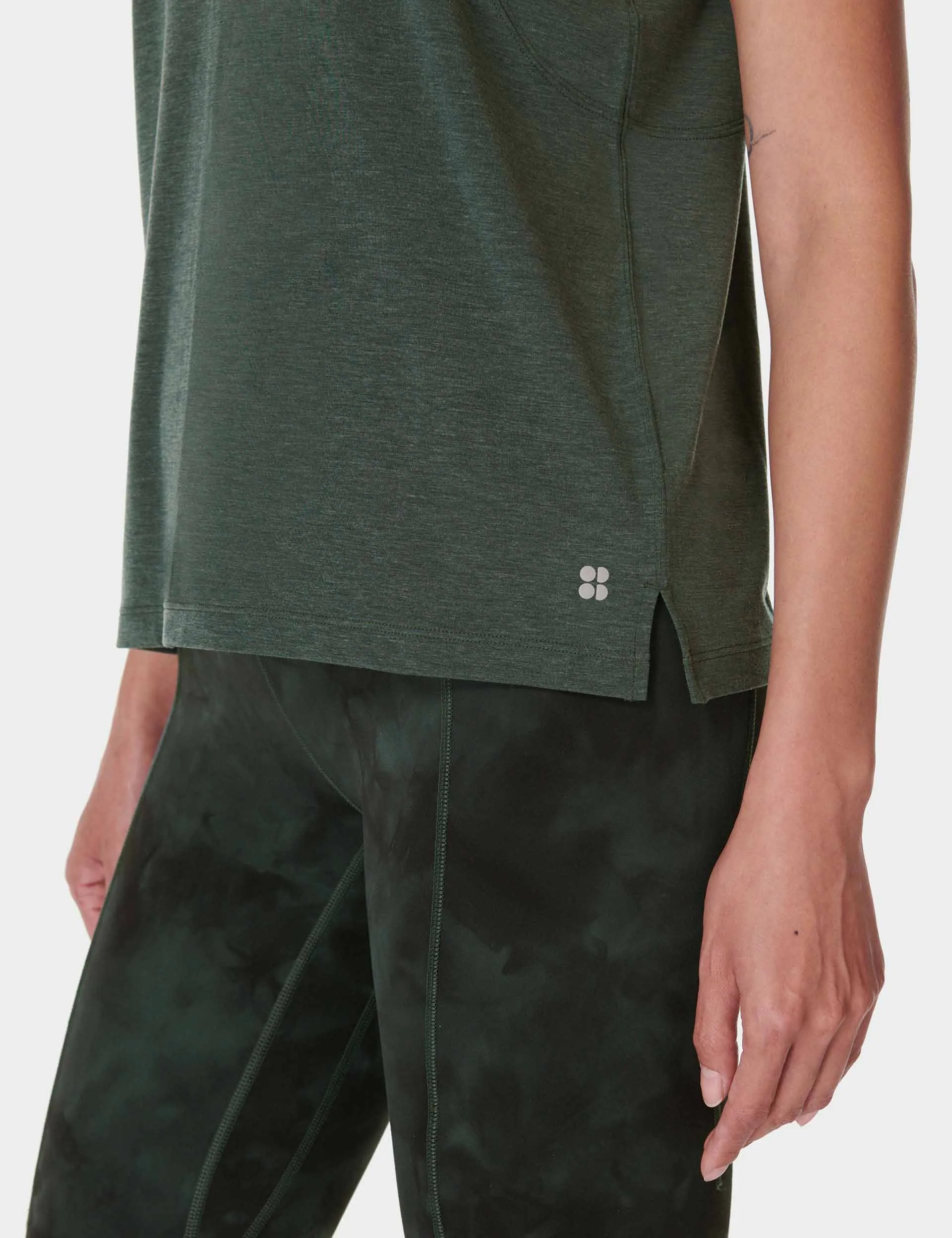 Sweaty Betty Soft Flow Studio Vest - Trek Green