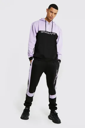 Tall 1/4 Zip Ofcl Man Colour Block Tracksuit