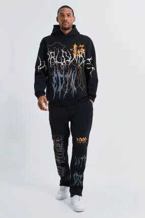 Tall Gothic Graffiti Hooded Tracksuit