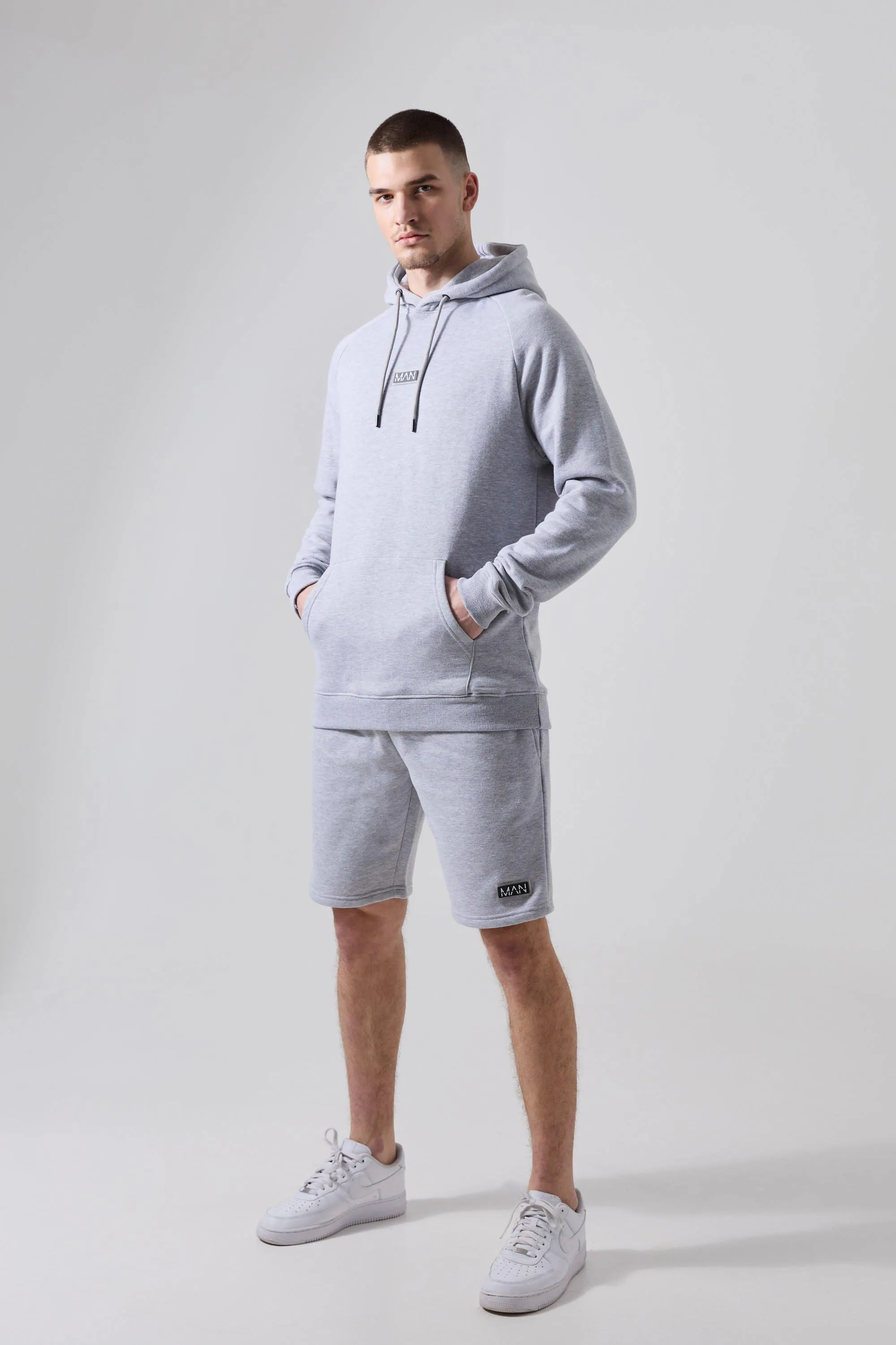 Tall Man Active Gym Regular Fit Training Hoodie & Short Set | boohooMAN UK