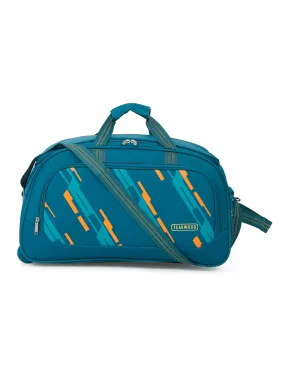 Teakwood Leather Teal Printed Small Duffle Bag